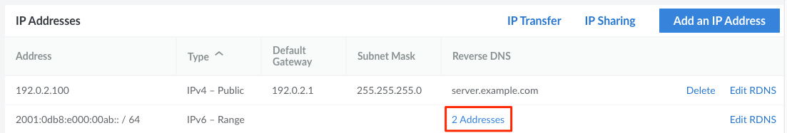 Viewing rDNS for an IPv6 Pool or Range