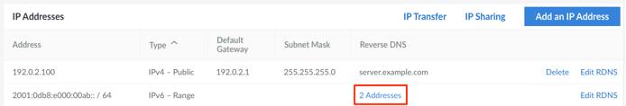 Viewing rDNS for an IPv6 Pool or Range